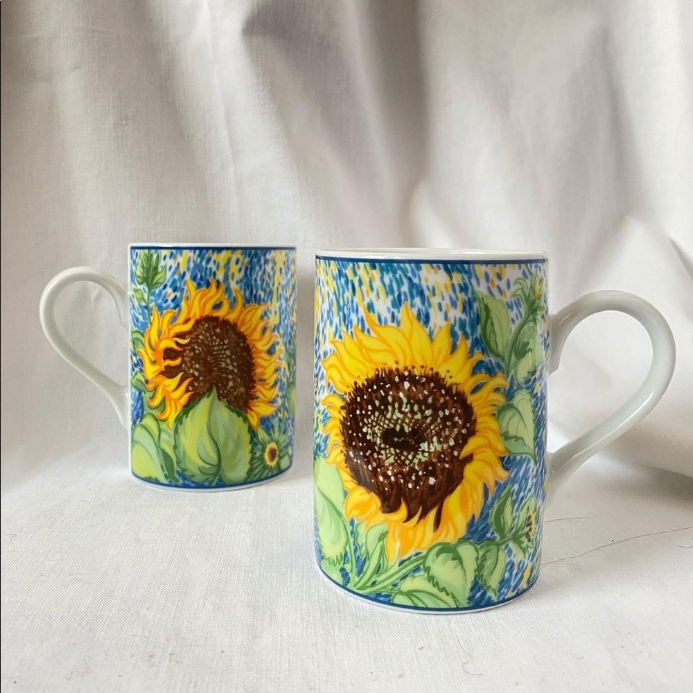 Van Gogh sunflower mugs (set of 2)